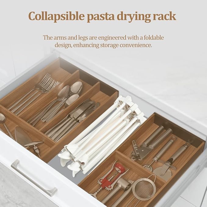 Ourokhome Collapsible Pasta Drying Rack, Plastic Foldable Homemade Fresh - Image 7
