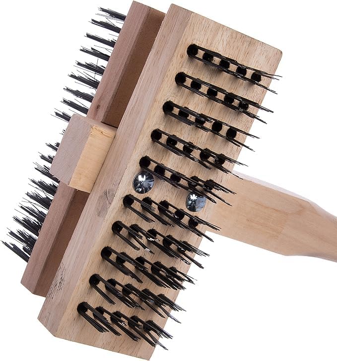 Carlisle FoodService Products Stainless Steel Double Broiler King Grill Brush - Image 4