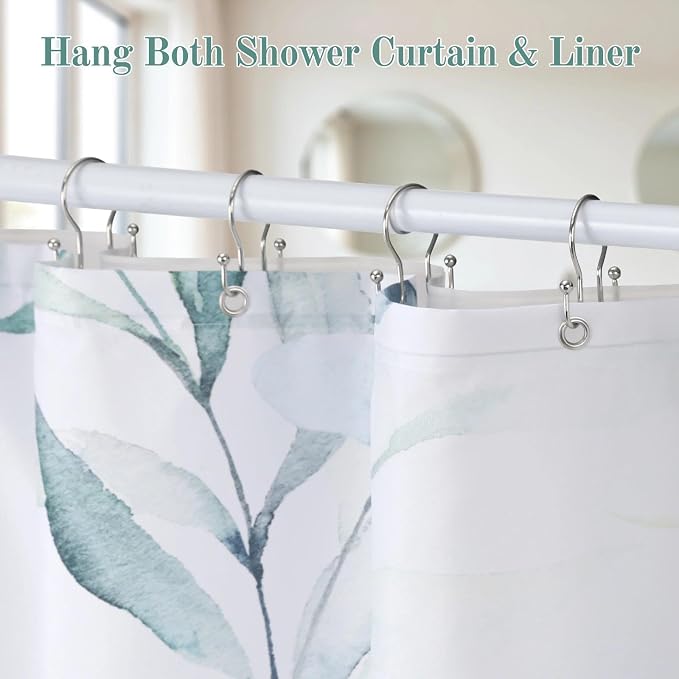 Goowin Shower Curtain Hooks, Stainless Steel Shower Curtain Hangers, Metal - Image 7