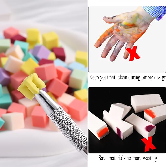 100Pcs Soft Nail Sponges for Ombre Mini Nail Art Sponges - Image 7