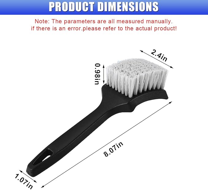 Car Wheel Brush, Stiff Bristle Short Handle Scrub Tire & Wheel Rim Brush - Image 2