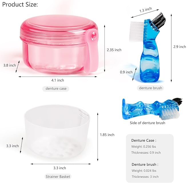 No Leak & Non-Slip Partial Denture Case Retainer Bath Box Cup, Denture Soaking - Image 3