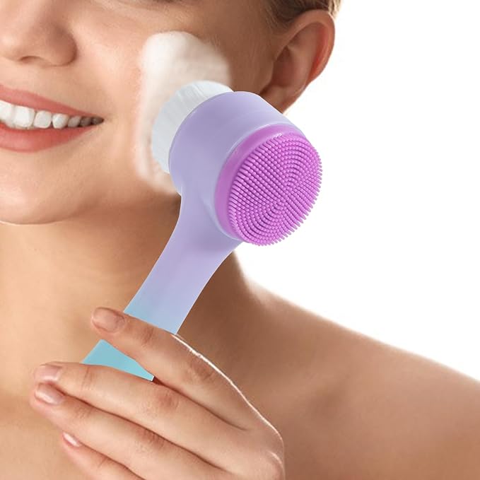Face Brush 2 in 1, Silicone Facial Cleansing Exfoliating Brush Soft Bristles - Image 6