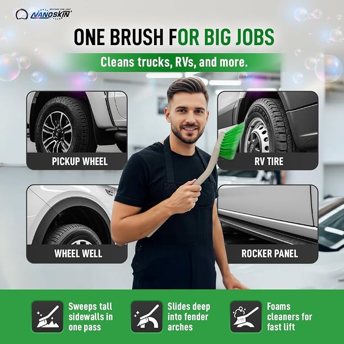 Nanoskin Professional 20-Inch Angled Tire & Wheel Cleaning Brush - Image 5