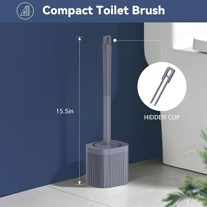 Toilet Brush, Compact Toilet Brush and Holder Set - Image 2