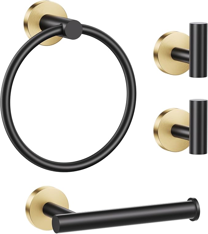 Lairuier Bathroom Hardware Set, 4-Piece Towel Holder Set Include Toilet Paper by LairuierBathroomHardwareSet