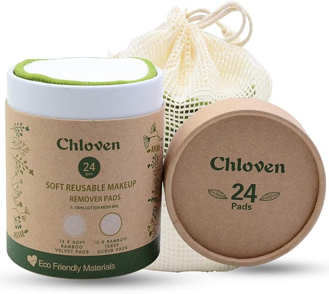 Chloven Reusable Makeup Remover Pads 24 Pack - Image 2
