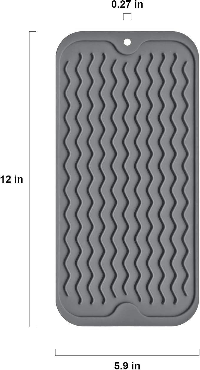 Silicone Dish Drying Mat, Non-Slip Easy Clean Sink Mat Large Heat-resistant - Image 3