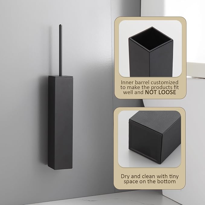 Toilet Brush and Holder Wall Mounted, Bathroom Toilet Brush, Drill or 3M - Image 5