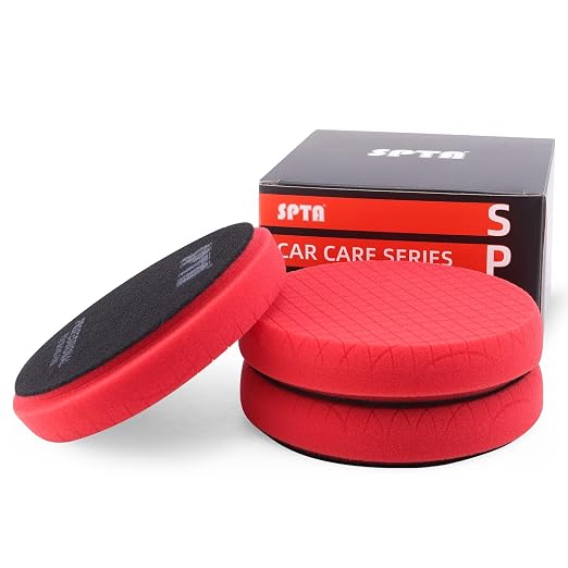 Red Finish Polishing Pads, Buffing Pads, SPTA 3Pcs 6.5 Inch Face by SPTA