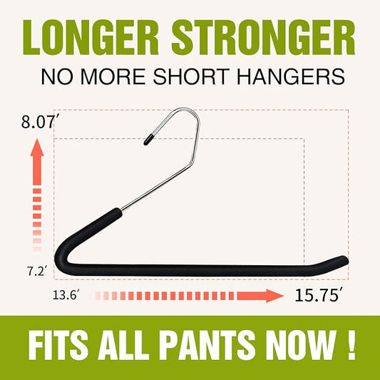 Spring Fever Open Ended Non Slip Sponge Padded Pants Hangers - Image 2