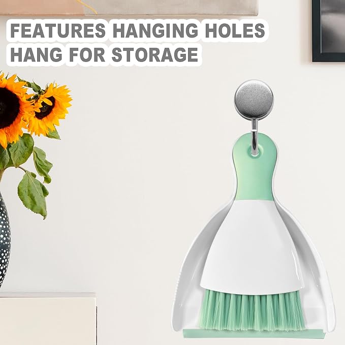 Mini Broom with Dustpan Combo Set Small Dust pan and Brush Set Quick Cleanup - Image 4