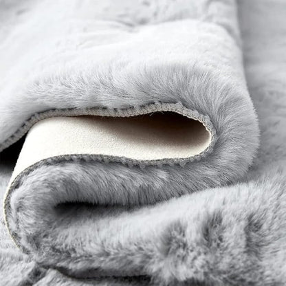 Silver Grey Plush Washable Area Rugs 8x10 Shag Rugs for Living Room Faux Fur Rugs for Bedroom Teen Room Decor Rectangle Nursery Rug