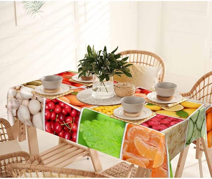Fruits Vegetables Party Table Cloth Rectangle Table Apples Oranges Lemons - Image 7