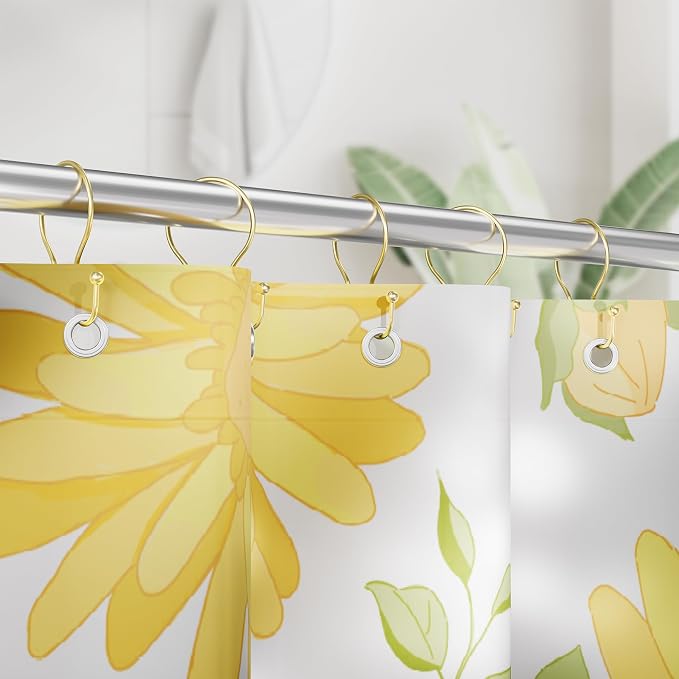 AmazerBath Shower Curtain Hooks Gold Shower Curtain Rings, Simple Double Hook - Image 8