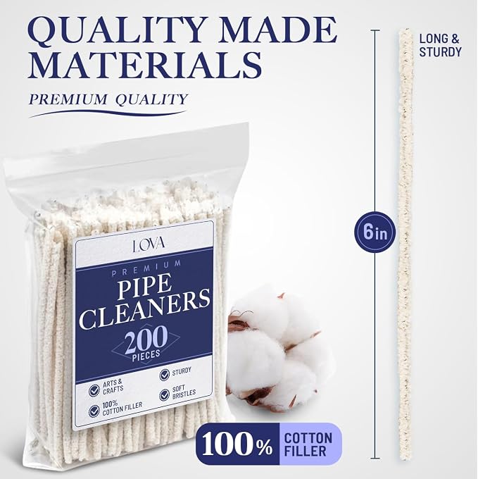 LOVA Soft Bristle Tobacco Pipe Cleaners, Mouthpieces, Reusable Straws & Narrow - Image 3