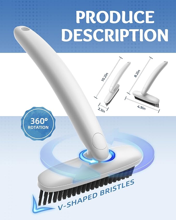 360 Degree Rotating Crevice Cleaning Brush- Household Hard Bristle Cleaning - Image 2