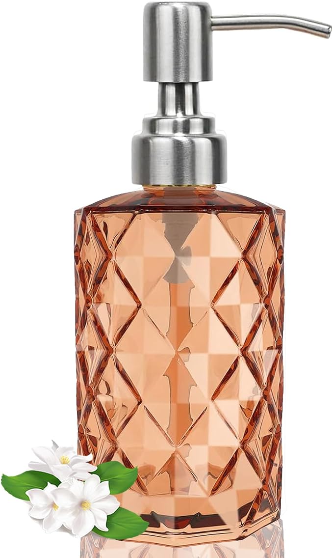 12Oz Amber Glass Soap Dispenser by Unknown