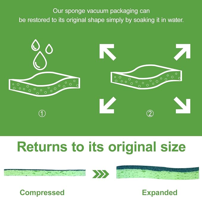Non Scratch Scrub Sponge and Wire Dishwashing Rag Combo, 12+12 Pack, Dish - Image 7