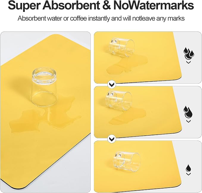 Dish Drying Mat for Kitchen Counter | Coffee Bar Mat for Countertops | Heat - Image 2