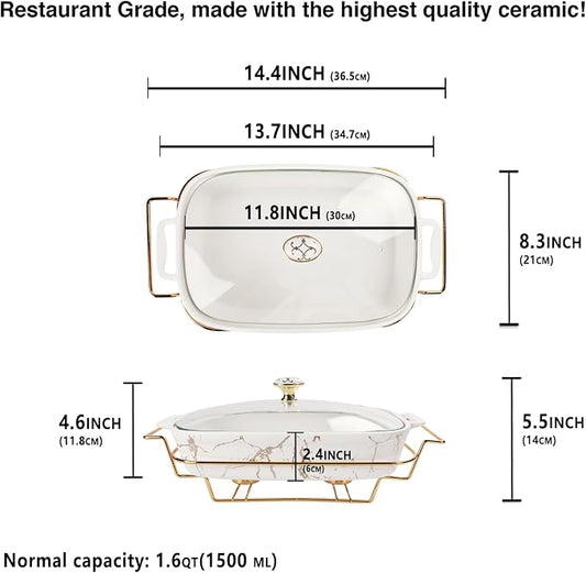 12" x 8" Ceramic Casserole Dish - Image 2