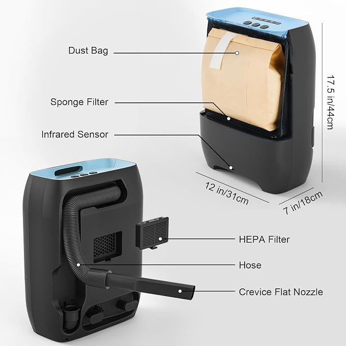 Touchless Automatic Vacuum Dustpan, Bagged Canister Vacuum - Image 7