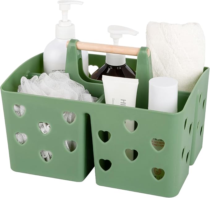 Anyoifax Portable Shower Caddy Plastic Shower Basket Organizer Divided Bathroom by Anyoifax