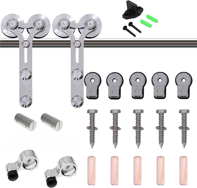 TSMST 11FT Sliding Barn Door Hardware Kit, Stainless Steel Heavy Duty Sturdy - Image 7