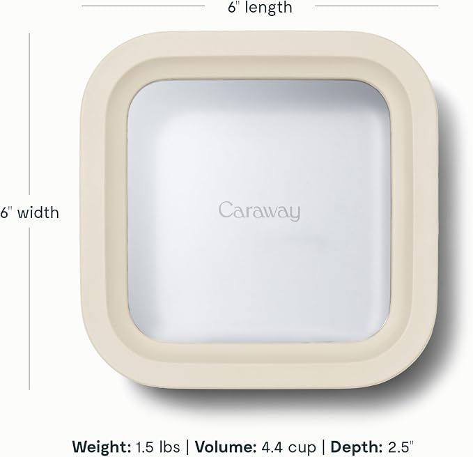 Caraway 6pc Glass Food Storage Set – 4.4 Cup Food Containers - Image 3