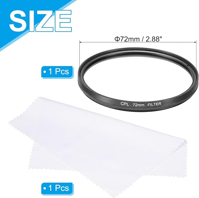 MECCANIXITY 72mm Circular Polarizer Filter, Double Sided Multi-Layer Coatings - Image 2