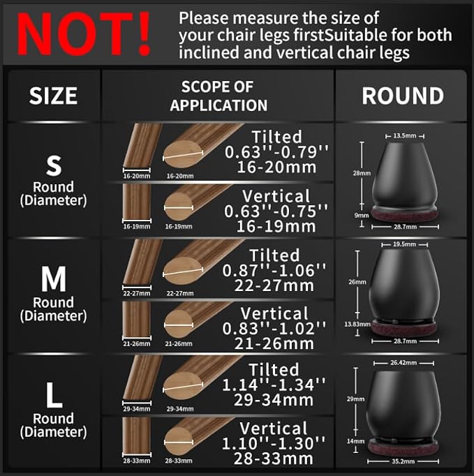 Ezprotekt 24 Pcs Round Silicone Chair Leg Floor Protectors - Image 3