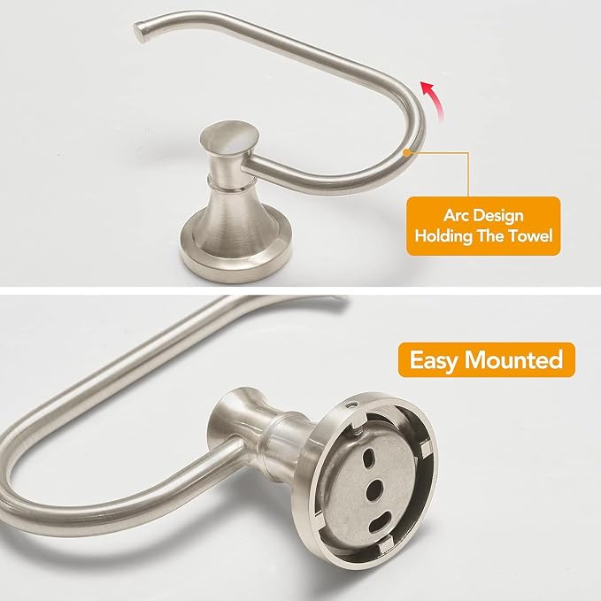 BESy Brushed Nickel Toilet Tissue Paper Holder Brushed Nickel Bathroom - Image 6