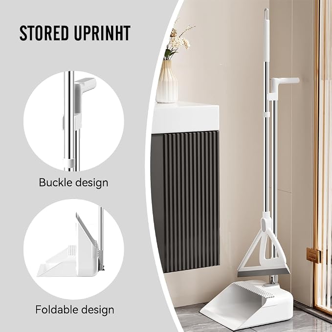 Household Broom with Dustpan, Magic Silicone Broom, Magic Broom with Extra-Long - Image 2