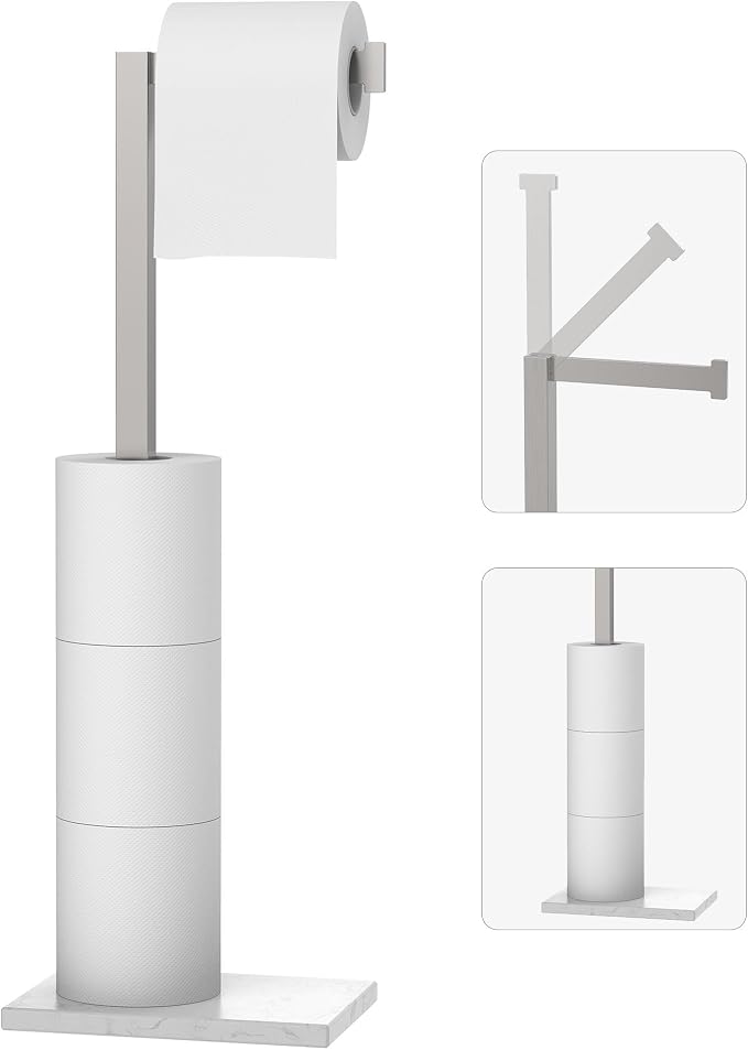 Freestanding Toilet Paper Holder Stand Brushed Nickel SUS 304 Stainless Steel by HOMEMYSTIQUE