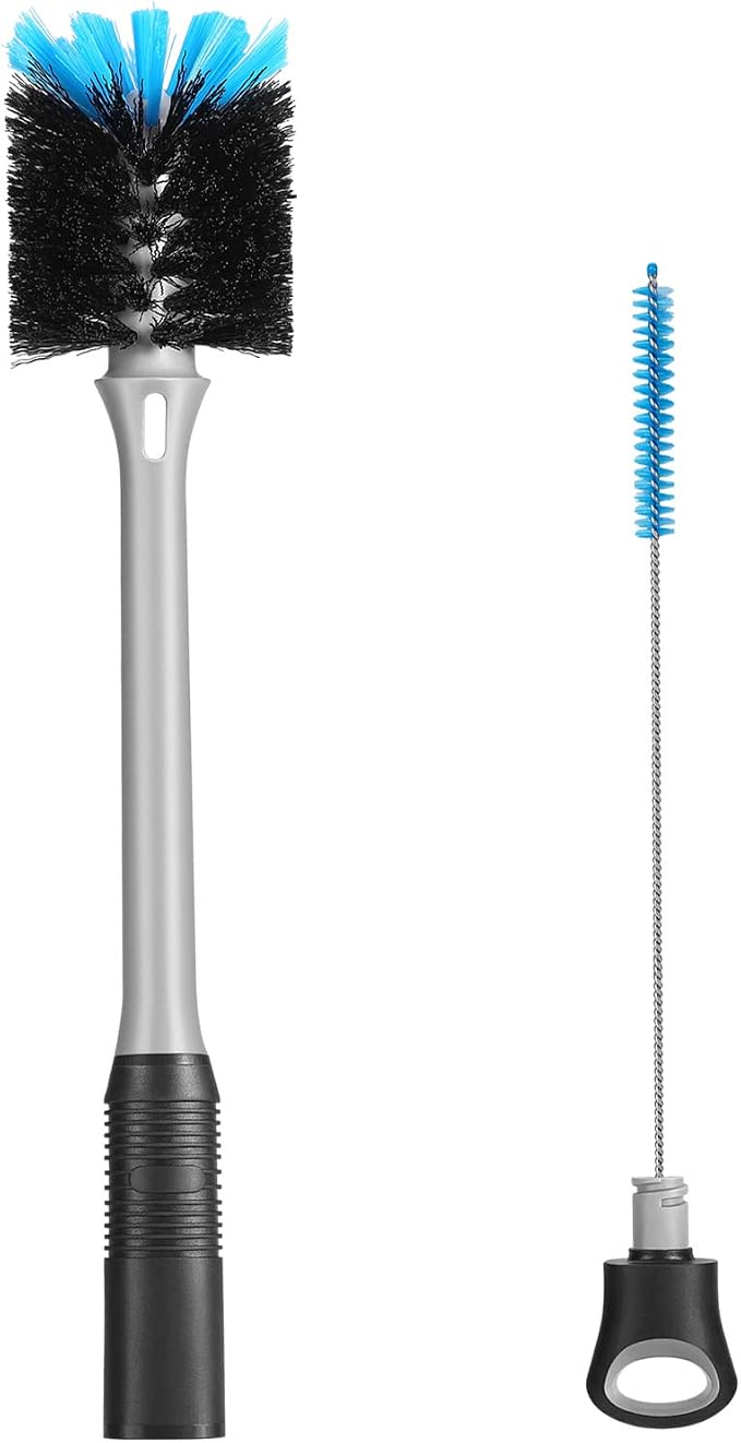 2-in-1 Bottle Brush with Straw Brush, Long Handle Water Bottle Scrubbing Brush by mosolan