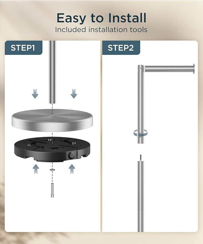 FORIOUS Toilet Paper Holder Stand, Toilet Paper Storage - Image 8