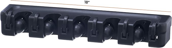 Superio Mop and Broom Holder 2 Pack Wall Mount Black Cleaning Tools Wall - Image 4