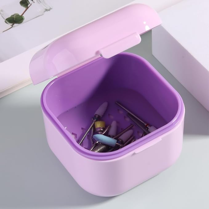 1Pc Plastic Nail Tool Sterilizer Box Nail Drill Bits Cleaning Box Polishing - Image 4
