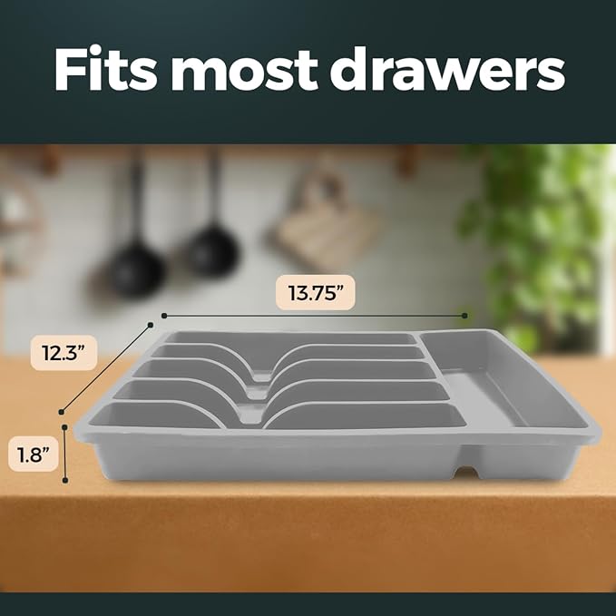 Silicone Silverware Drawer Organizer – Non-Slip Utensil Holder - Image 2