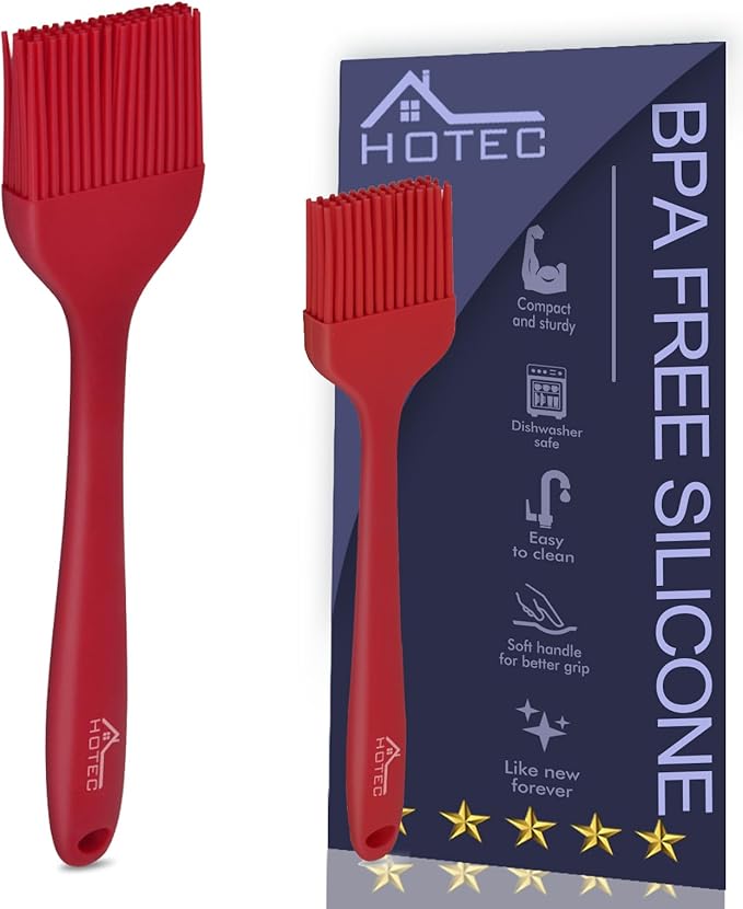 HOTEC Basting Brushes Silicone Heat Resistant Pastry Brushes Spread Oil Butter by Hotec