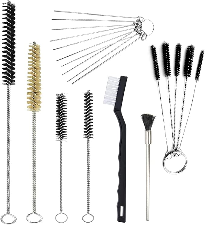 21 Pieces Nylon Mini Cleaning Brush Set Metal Straws Air Brush Spray Gun by CKANDAY