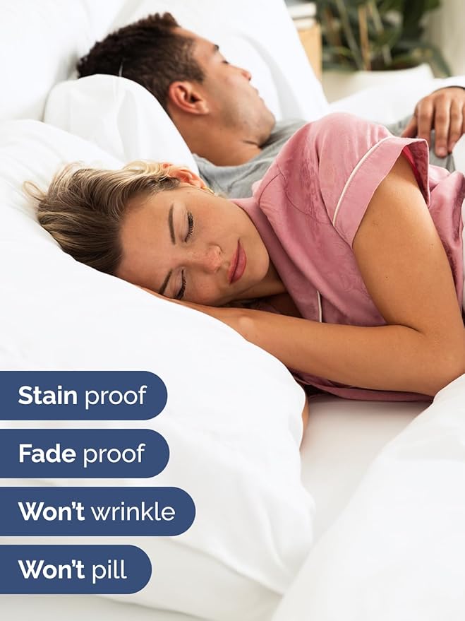 Extra Deep Pocket Twin XL Sheets - 3 Piece Breathable & Cooling Bed Sheets - Hotel Luxury Bed Sheet Set - Soft, Wrinkle Free & Comfy - Easily Fits Extra Deep Mattresses - Deep Pocket White Sheets Set
