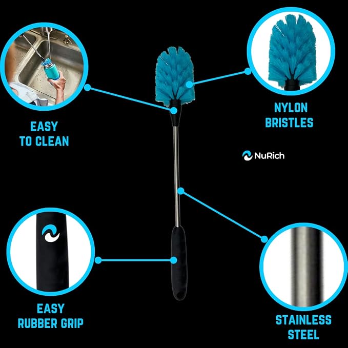 NuRich Long Bottle Brush for Water Bottles - Image 3