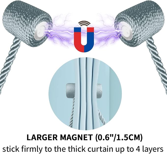 18 Inch Strong Magnetic Curtain Tiebacks, Curtain Holdbacks Modern Upgrade - Image 5