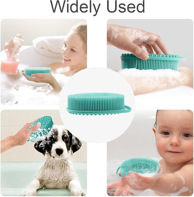 Soft Silicone Body Scrubber 2 PCS Silicone Body Shower, Silicone Loofah 2 in 1 - Image 5