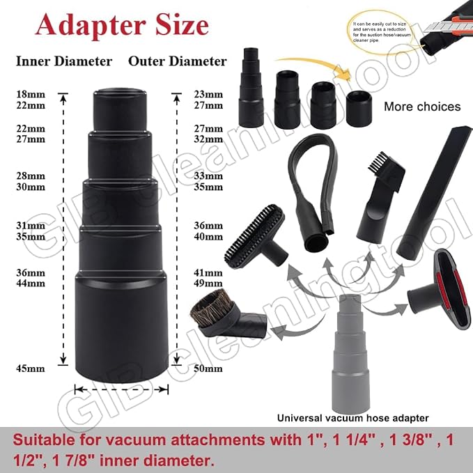 9 Pcs Household Cleaning Vacuum Cleaner Attachments - Image 3