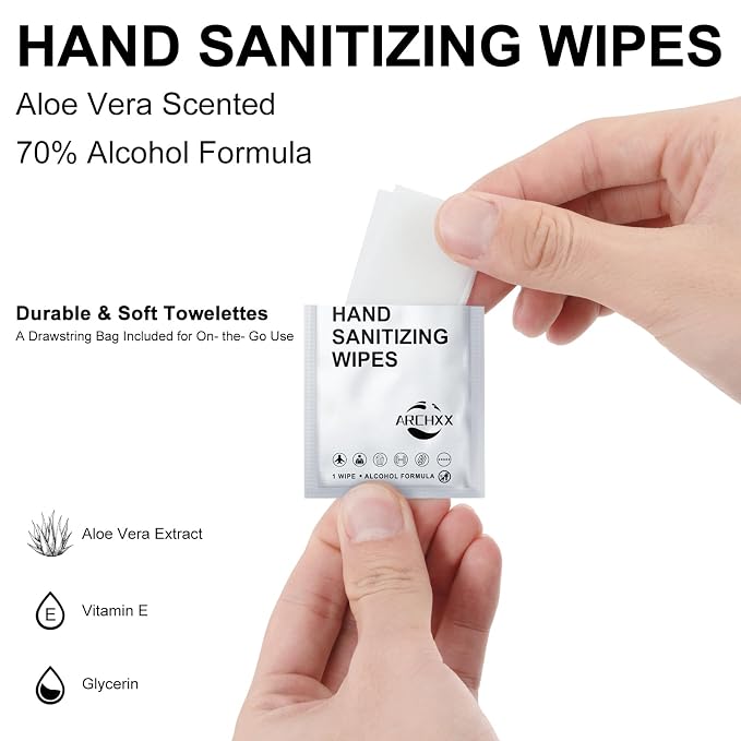 ARCHXX Cotton-Like Softness Hand Sanitizer Wipes, Antibacterial Hand Wipes - Image 9