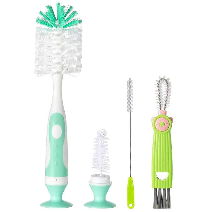 4-in-1 Baby Bottle Brush Set, Bottle Brush Cleaner, Bottle Cleaner Brush Set by ARISENODirect