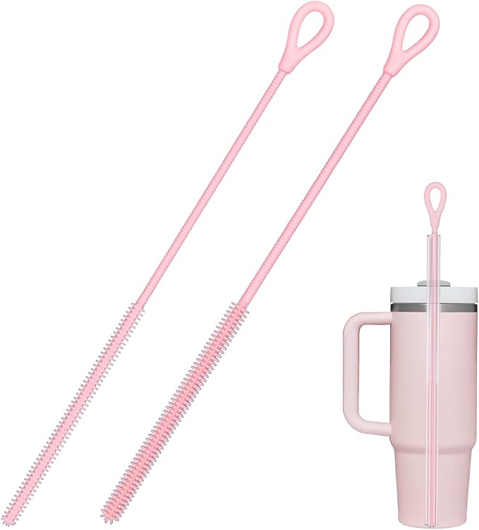 Silicone Straw Cleaner Brush, Straw Brush Bristles Cleaner Brush by OWATRKDEY