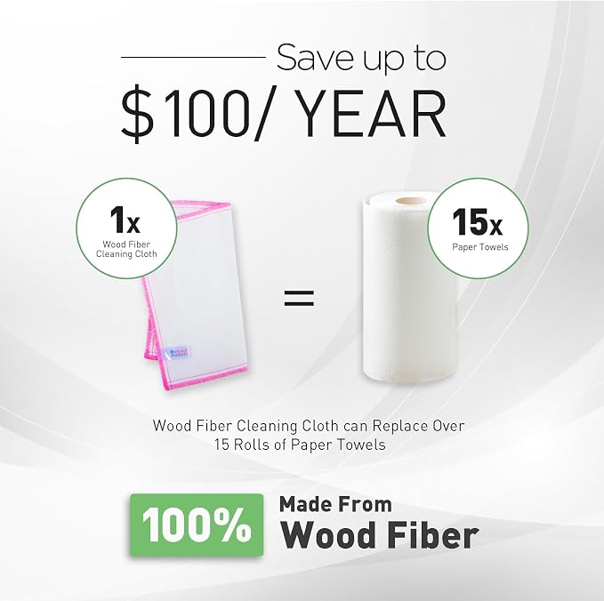 OnBrand Naturally Wood Fiber Cleaning Cloth, Microfiber Cleaning Cloths - Image 6